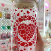 Big Read Hearts Cup for Iced Drinks | Glass Cups for Her | Valentines Gifts