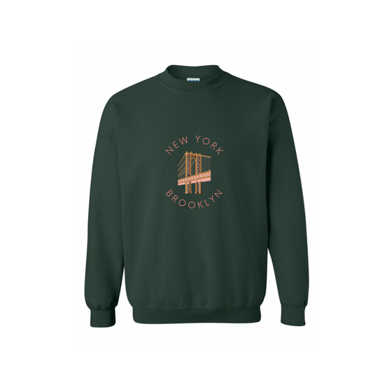 Brooklyn Embroidered  Crewneck  | Handmade with love in NYC | Cotton Sweatshirts