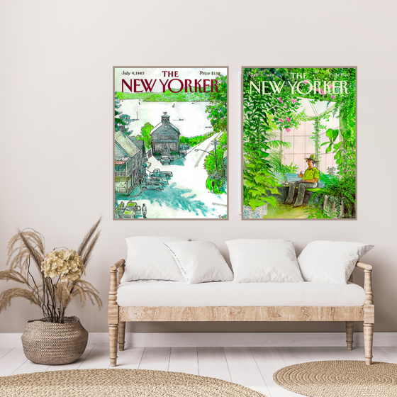 The New Yorker Cover Green Small Town | New York Prints | New York Lover