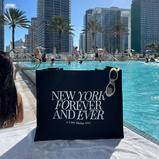 New York Forever and Ever Everyday Bag | XL Tote Bag Size | Design in NYC