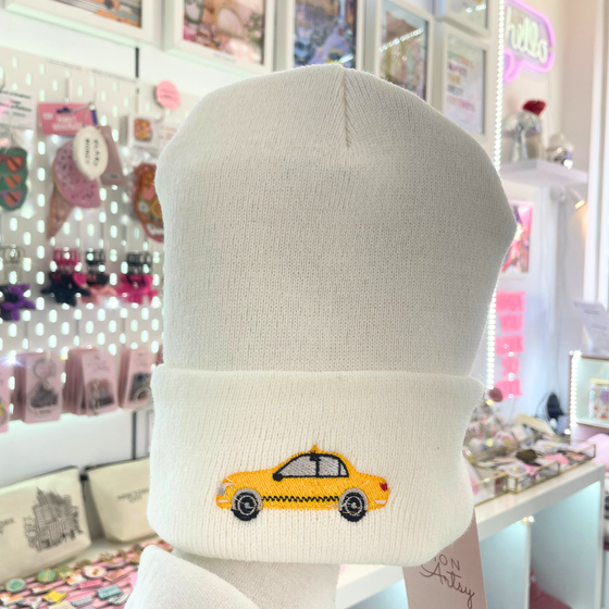 Embroidered NYC Taxi Beanie | Made in New York | 100% Made in the USA