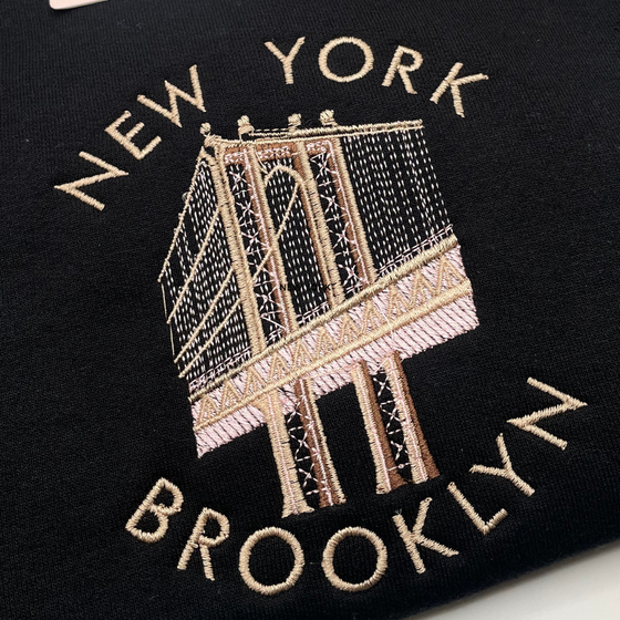 Brooklyn Embroidered  Crewneck  | Handmade with love in NYC | Cotton Sweatshirts