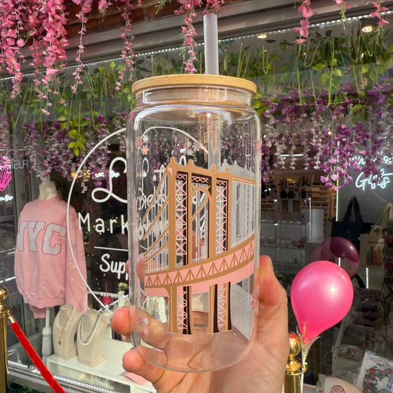 Brooklyn Bridge Glass Cups for Iced Drinks | Brooklyn Lover | Made in NYC