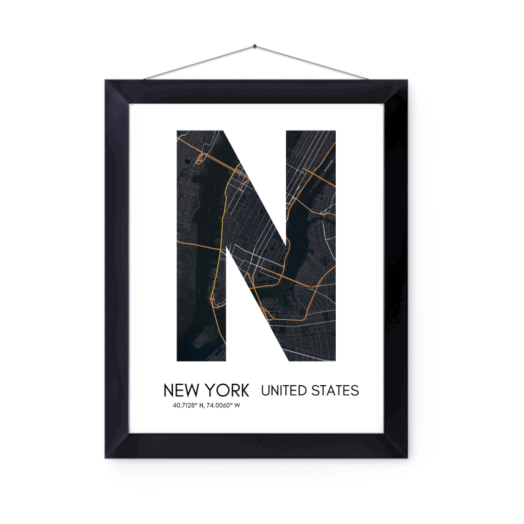 New York City Map Print | Poster City Map | Home Decor | 16 Designs Av