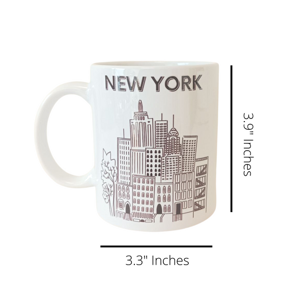 New York Black and White | Ceramic Mugs | Made in NYC | New York Souvenirs