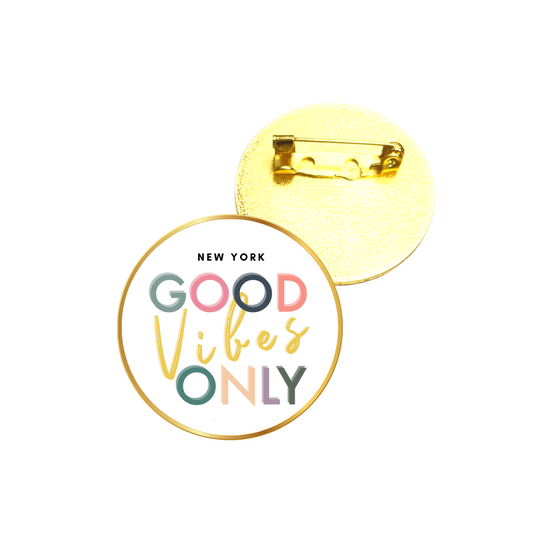 Good Vibes Only Gold Pin | Made in NYC