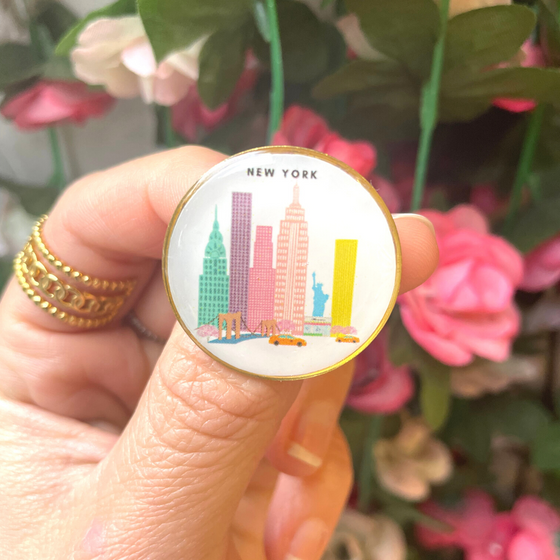 New York Pink Gold Pin | Made in NYC