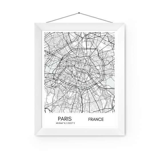 Paris City Map Print | Poster City Map | Home Decor | Traveler Gift | 16 Designs Available