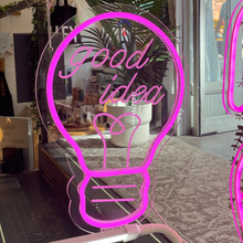 Good Idea Acrylic Pink Sign | LED Lights | Art Wall Decor | Fun Wall Decor | Room Decor | Creative Spaces