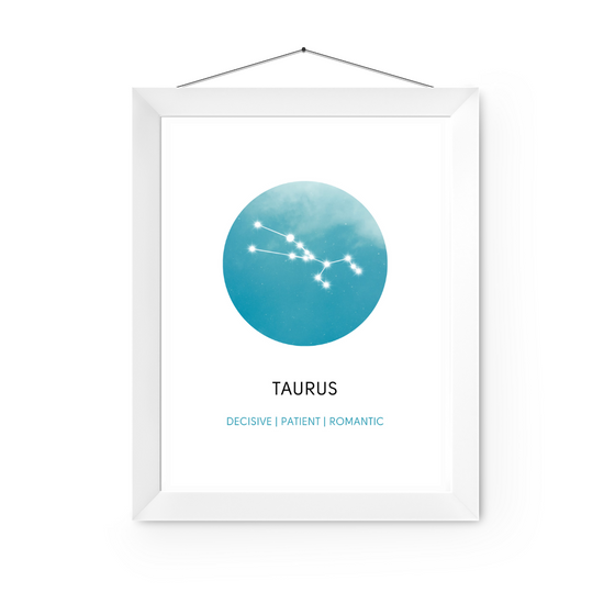 Taurus Sign Art Print | Home Decor | Zodiac Art Decor | Room Ideas | Perfect Gift
