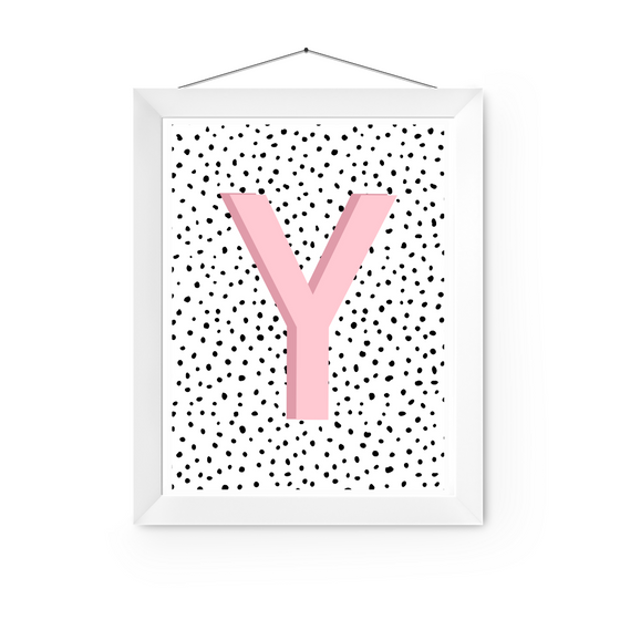 Initial Letter Y Art Print | First Letter | Name Print | Dots Art Print | Cute Room Ideas