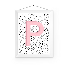  Initial Letter P Art Print | First Letter | Name Print | Dots Art Print | Cute Room Ideas