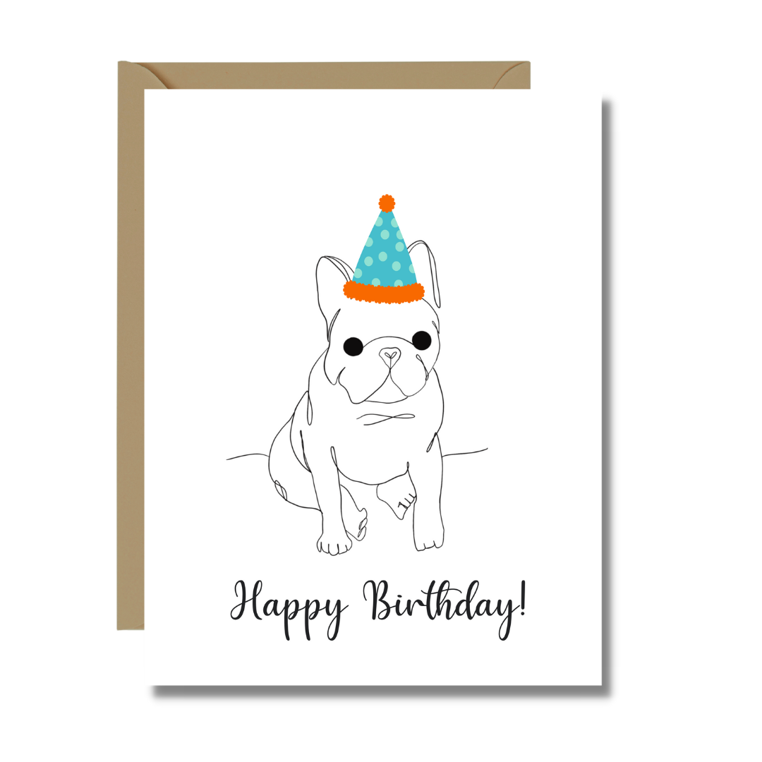 Happy Birthday Frenchie Dog | Minimalist Cards | Birthday Cards ...