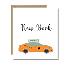  New York Taxi Cab Card | Cool Cards | NYC Cards | Travel Gifts