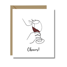  Cheers Card | Red Wine Greeting Cards | Made in NYC | Celebration Card