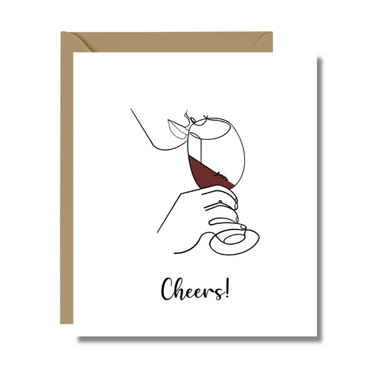 Cheers Card | Red Wine Greeting Cards | Made in NYC | Celebration Card