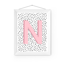  Initial Letter N Art Print | First Letter | Name Print | Dots Art Print | Cute Room Ideas