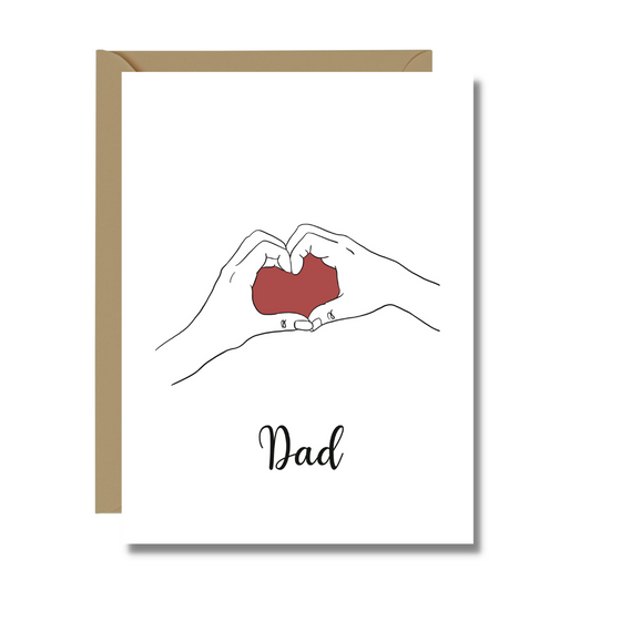 Dad Minimalist Heart Card | Minimalist Greeting Cards | Elegant Cards | Family Cards | Father's Day