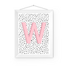 Initial Letter W Art Print | First Letter | Name Print | Dots Art Print | Cute Room Ideas