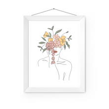  Floral Girl Minimalist Art Print | Home Decor | Minimalist Drawing | Room Ideas | Flowers Art