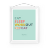 Eat and Sleep Aqua Art Print | Home Decor | Popular Quotes | Room Ideas | Unique Decor | Colorful Prints