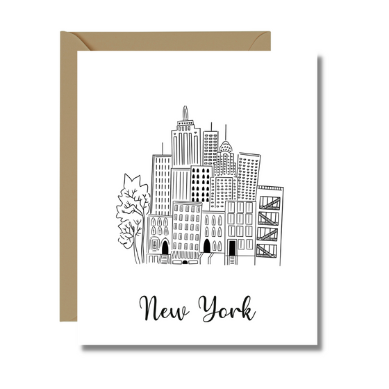 New York City B&W Card | Greeting Cards | Elegant Cards | Friendship Cards | Travel Gifts