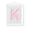 Initial Letter K Art Print | First Letter | Name Print | Dots Art Print | Cute Room Ideas