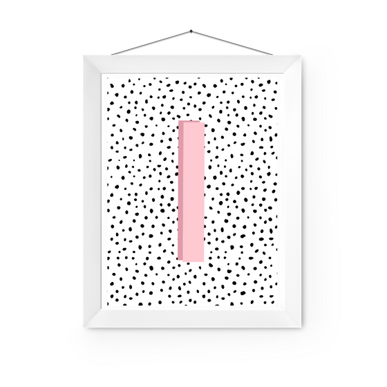 Initial Letter I Art Print | First Letter | Name Print | Dots Art Print | Cute Room Ideas