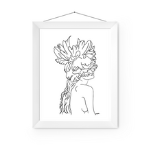  Crown Flower Girl 2 Art Print | Home Decor | Minimalist Drawing | Room Ideas