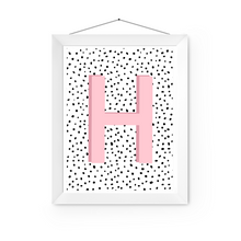  Initial Letter H Art Print | First Letter | Name Print | Dots Art Print | Cute Room Ideas