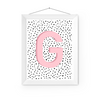 Initial Letter G Art Print | First Letter | Name Print | Dots Art Print | Cute Room Ideas