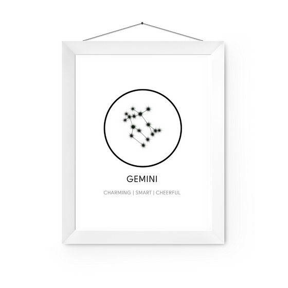 Gemini Sign Art Print | Home Decor | Zodiac Art Decor | Room Ideas | Perfect Gift