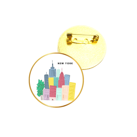 New York City Colorful | Gold Pins | Perfect for Jackets, Backpacks and More!
