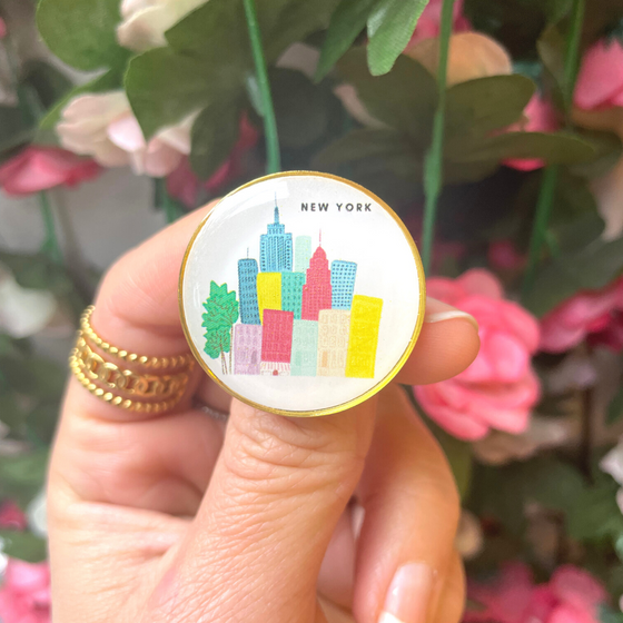 New York Colorful | Gold Pins | Made in NYC
