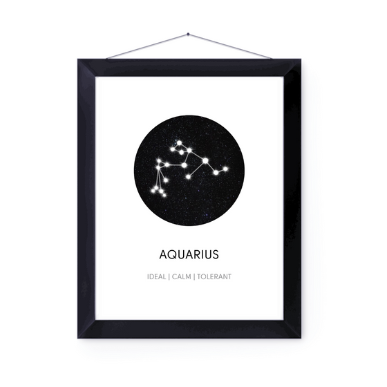 Aquarius Sign Art Print | Home Decor | Zodiac Art Decor | Room Ideas | Perfect Gift