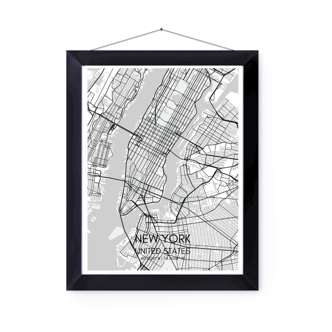 New York City Map Print | Poster City Map | Home Decor | 16 Designs Av