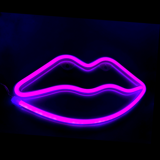 Pink Lips Neon Signs | LED Lights | Art Wall Decor | Fun Wall Decor | Room Decor | Creative Spaces
