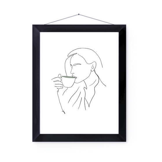 Coffee Lover | Matcha Lover Minimalist Art Print | Home Decor | Minimalist Drawing | Room Ideas