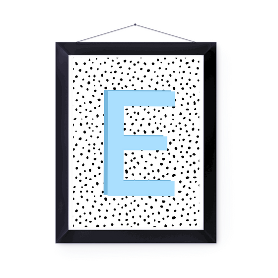 Initial Letter E Art Print | First Letter | Name Print | Dots Art Print | Cute Room Ideas