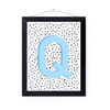 Initial Letter Q Art Print | First Letter | Name Print | Dots Art Print | Cute Room Ideas