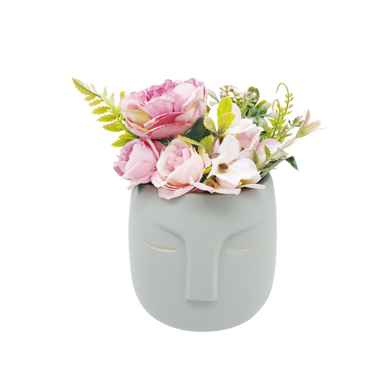 Grey Vase Face Ceramic Vase | Flower Arrangement | Modern Decor | Home Decor | Unique Pieces