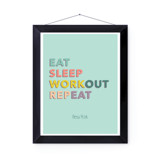 Eat and Sleep Aqua Art Print | Home Decor | Popular Quotes | Room Ideas | Unique Decor | Colorful Prints