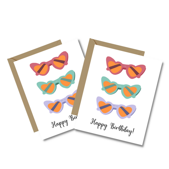 Happy Birthday Sunglasses | Summer Cards | Fun Cards | Girls Cards