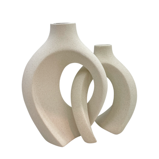 Twin Vases | Double Interlock Ceramic Vases | Elegant Home Decor