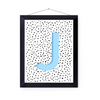 Initial Letter J Art Print | First Letter | Name Print | Dots Art Print | Cute Room Ideas