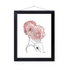 Pink Crown Flowers Art Print | Home Decor | Minimalist Drawing | Room Ideas