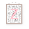 Initial Letter Z Art Print | First Letter | Name Print | Dots Art Print | Cute Room Ideas
