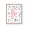 Initial Letter F Art Print | First Letter | Name Print | Dots Art Print | Cute Room Ideas