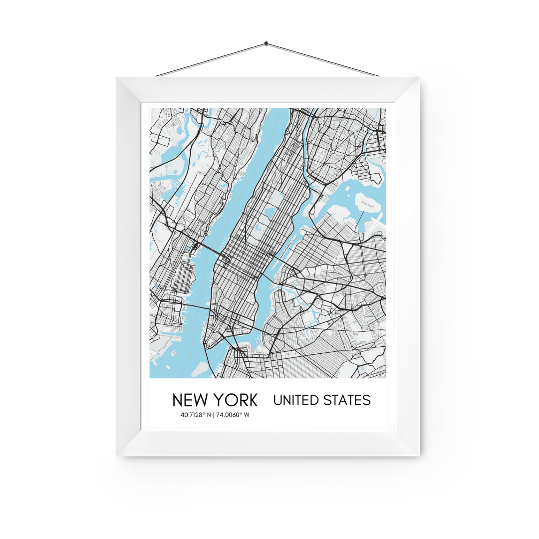 New York City Map Print | Poster City Map | Home Decor | 16 Designs Av