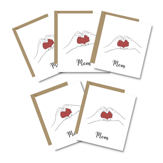 Mom Heart Card | Minimalist Greeting Cards | Elegant Cards | Mother's Day